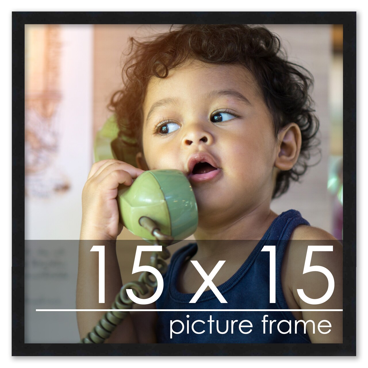 Square Classic Modern Black Picture Frame - UV Acrylic, Foam Board Backing, Hanging Hardware